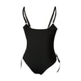 thumbnail image 5 of Levmjia Women Lingerie Set Mesh Bodysuit Open Crotch Solid Color Adjustable Straps Lace Bow Romantic Nights Comfortable Stretchy Polyester Wear, 5 of 6