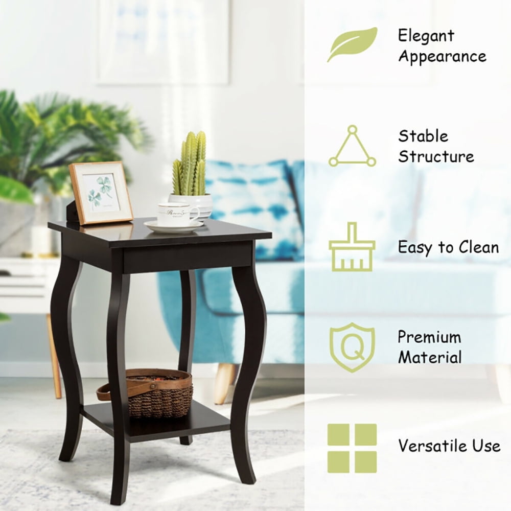 Finihen Round End Side Table, Sofa Couch Table with Storage Shelf, Accent Sofa End Side Table, for Small Spaces, Living Room, Bedroom, Brown Finihen Round End Side Table, Sofa Couch Table with Storage Shelf, Accent Sofa End Side Table, for Small Spaces, Living Room, Bedroom, Brown