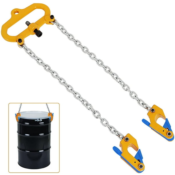 Chain Drum Lifter,Chain Drum Hoist for 55 Gallon 2000 lbs / 1 Ton with 2Claw Vertical Drum