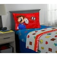 thumbnail image 4 of Super Mario Kids Twin Sheet Set, Gaming Bedding, Gray and Blue, 4 of 9