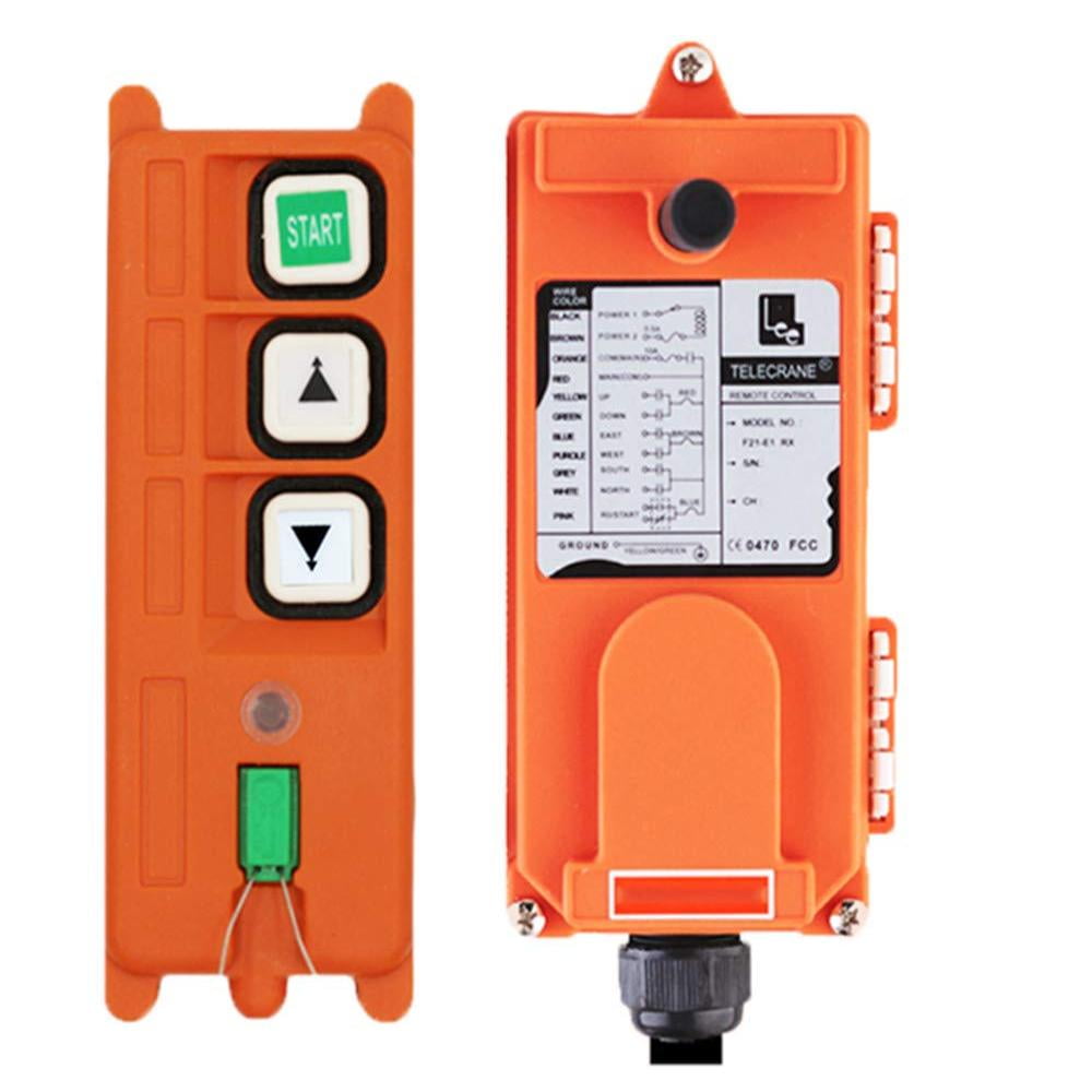 NEWTRY 3 Buttons Wireless Crane Remote Control 12V Pocket Industrial  Channel Electric Lift Hoist Radio Switch Transmitter Receiver (One  Transmitter, 
