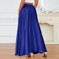 thumbnail image 3 of Llgiddwo Women's Skirts Fashion Elastic Waist Satin Maxi Skirt with Pocket Summer Casual Long Skirts for Women, 3 of 4