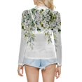 thumbnail image 3 of Gibobby Blusas Manga Larga Mujer Blusa de manga larga con cuello redondo a la moda de verano para mujer, camisa estampada superior semitransparente, camisa inferior（Beige， XXXXXL), 3 of 4