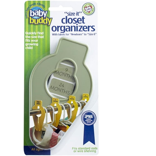 Baby Buddy Size It Closet Organizers 5 Count Sage Green
