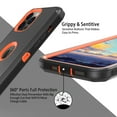 thumbnail image 3 of Xhy iPhone 13 Mini Case + Screen Protectors + Belt Clip Holster, Heavy Duty Hard Shockproof Armor Protector Case (Black+Orange), 3 of 7