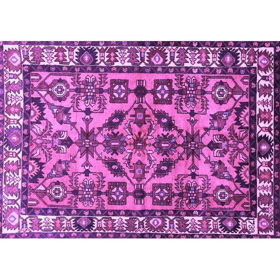 Ahgly Company Indoor Rectangle Persian Purple Traditional Area Rugs, 2' x 3'