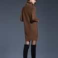 thumbnail image 4 of Blczomt Long Sleeve Holiday Dresses for Women 2025 Mini Brown Plain Sweater Dress Knit Casual Turtleneck Dresses, 4 of 5