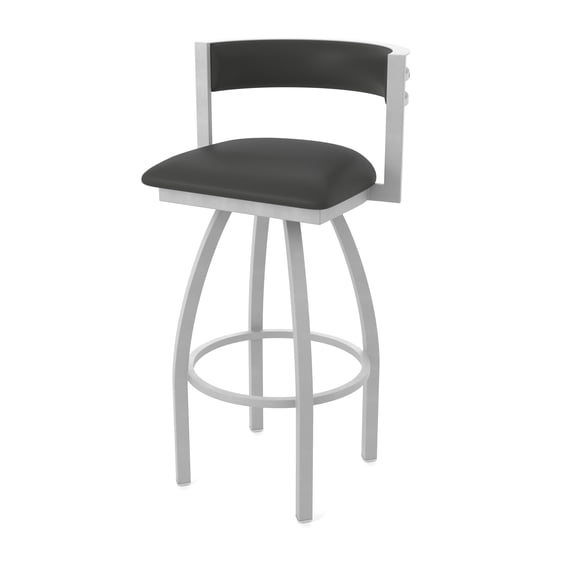 861 Artemis 36" Swivel Bar Stool with Anodized Nickel Finish and Canter Iron Seat and Back