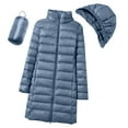 thumbnail image 4 of Sopiago Women's Packable Puffer Jacket Lightweight Winter Warm Long Quilted Hooded Puffer Coat Women Blue,S, 4 of 4