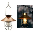 thumbnail image 2 of Farol solar con varilla para colgar, lámpara colgante decorativa para patio. Bronce, 2 of 9