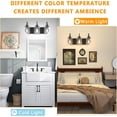 thumbnail image 4 of Bathroom Vanity Light 3 Lights Black Vanity Lighting Fixture over Mirror Light with Clear Glass Shades for Hallway, Kitchen, Living Room, Bedroom, 4 of 6