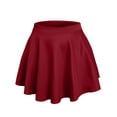 thumbnail image 2 of J. METHOD Women’s Skater Skirt Elastic Waist Casual Mini Flared Swing Pleated Skirts Made in USA NEWSK06 Burgundy L, 2 of 6