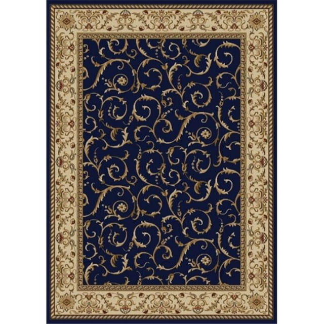1599-1553-NAVY Como Rectangular Navy Blue Transitional Italy Area Rug, 9 ft. 10 in. W x 12 ft. 10 in. H