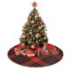 thumbnail image 4 of Falda de árbol de Navidad a cuadros rojos, suave y divertida, decoración navideña de granja con cuello para árbol de Navidad de 30", 4 of 4