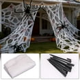 thumbnail image 2 of Deago Halloween Spider Web Decorations Outdoor DIY Stretchy Beef Netting Spider Web for Haunted House, 2 of 9