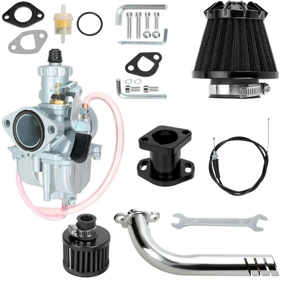 VM22 26mm Carburetor Stage 1 Kit for Predator 212cc 224cc 196cc 200cc 6.5HP Engine Coleman CT200U BT200X Baja MB200 GX160 GX200 Mini Bike Go Kart Parts with 212 Exhaust Pipe
