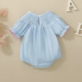 thumbnail image 4 of MIXUE Baby Girls Rompers Infant Long Sleeve solid color Cartoon Embroider Pullover Newborn Bodysuits Outwear,Blue,6-12 Months, 4 of 9