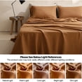 thumbnail image 6 of Simple&Opulence 100% Linen Sheet Set Solid Color-4 Pcs Washed French Linen Bed Sheets(1 Flat Sheet,1 Fitted Sheet,2 Pillowcases)-Breathable Bedding Set (Rust, King), 6 of 9