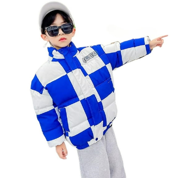 XBASW Kids Toddler Baby Winter Coat Checkerboard Plaid down Cotton Jacket Fashion Puffer Outerwear for Boys' Girls 1-7 Years