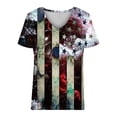thumbnail image 5 of Xihbxyly Womens Tops Womens Plus Size Tops Summer Short Sleeve T-Shirt Casual Loose V Neck Tee Shirts July 4 Shirts for Women Independence Day Tops # Daily Deal #4, 5 of 5