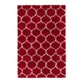 thumbnail image 3 of Unique Loom Trellis Shag Collection Area Rug - Ruby (4' x 6' Rectangle Burgundy Red/Ivory), 3 of 11