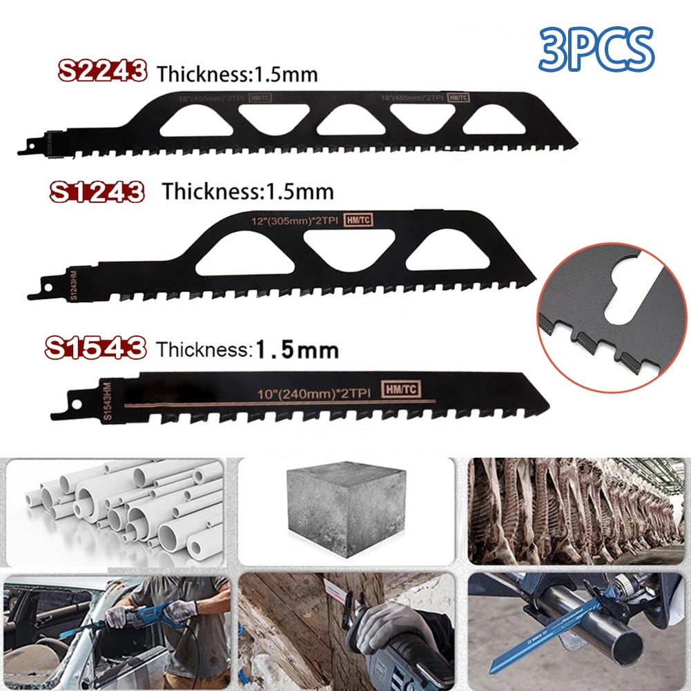 S1243HM Carbide Tip  Reciprocating Saw Blade Suitable For  Cutting Porous Concre 