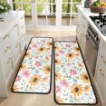 thumbnail image 4 of Kitchen Rugs Sets Of 2,White Sunflower Colorful Flower Pattern Anti Fatigue Kitchen Mat Rugs Non Slip Washable,Decorative Kitchen Floor Mats for Kitchen,Sink,Laundry,17"x47"+17"x47", 4 of 5