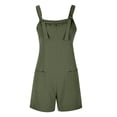 thumbnail image 4 of Women Jumpsuits Summer Casual Adjustable Strap Wide Leg Romper Shorts with Pockets All Occasions Wear, 4 of 4