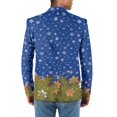 thumbnail image 2 of Uorisanigo Christmas Snowflake Print Mens Blazers Size 3XL Regular Fit One Button Men's Casual Blazer Lightweight Jacket Long Sleeve Breathable Daily Blazer Stylish, 2 of 6