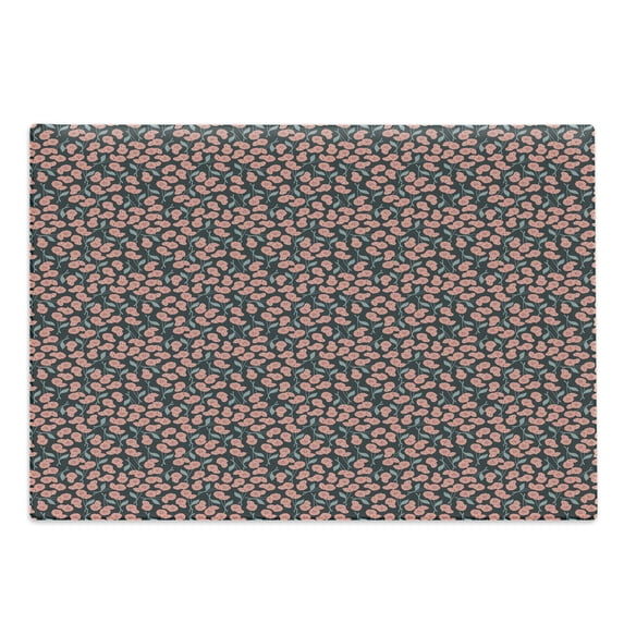 Floral Cutting Board, Romantic Flowers Nature Ornaments Leaves Illustration, Decorative Tempered Glass Cutting and Serving Board, in 3 Sizes, by Ambesonne