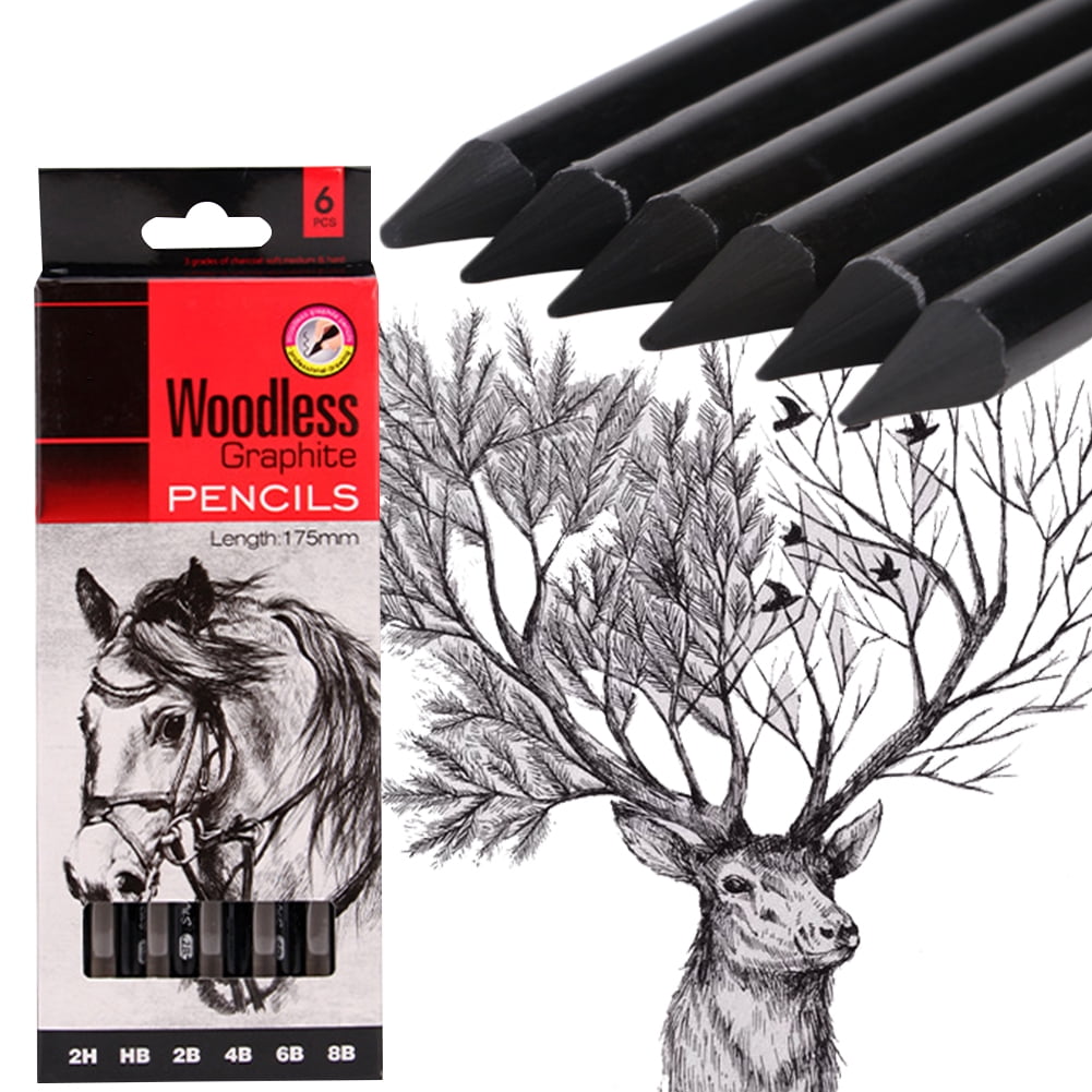 6 Pack Sketch Drawing Pencil Set Woodless Graphite Pencils 17 5cm 2h Hb 2b 4b 6b 8b For Artists Walmart Canada 6 Pack Sketch Drawing Pencil Set Woodless Graphite Pencils 17 5cm 2h Hb 2b 4b 6b 8b For Artists Walmart Canada