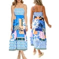 thumbnail image 2 of Yunliwuli Women's Long Cami Dress Sleeveless Open Back Geometric Pattern Print Spaghetti Strap Dresses, 2 of 9