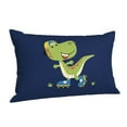 thumbnail image 2 of Disketp Pillow Covers Dino Playing Roller Skate Pattern Throw Pillow Case Cushion Covers,Cushion For Bedroom,Couch,Home-20"X30", 2 of 9