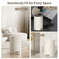 thumbnail image 6 of Metal Bathroom Trash Can with Lid, 12L / 3.2gal Step Waste Basket for Bedroom, Round Kitchen Garbage Pail with Plastic Inner Bucket and Stainless Steel Pedal, Cream White, 6 of 7