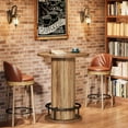 thumbnail image 1 of 39.4" H Small Dining Table, Round Circle Kitchen Table with Wood Strip Base and Footrest(1pc), 1 of 5