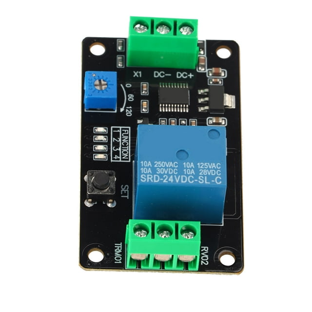 TICFOX Relé Temporizador De Retardo Retardo De Bloqueo Automático Interruptor De Tiempo De Encendido Y Apagado Temporizador Super 555 DC 5V/12V/24V(DC24V)
