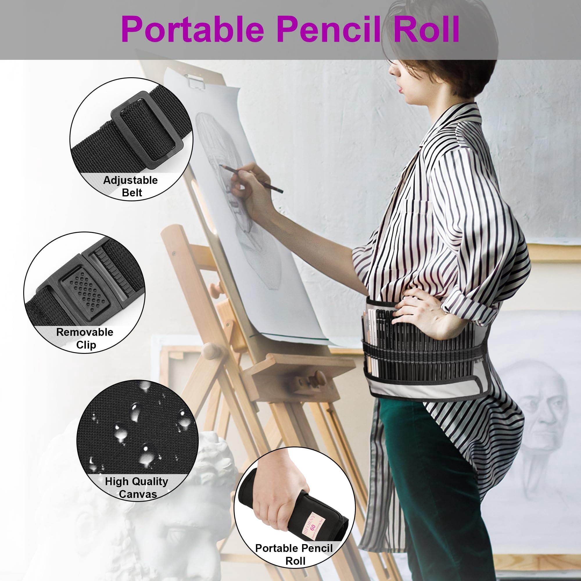 60 PCS Drawing Kit Sketching Pencil Set,Sketch Pencils Art Supplies with 3-Color Sketchbook,Graphite,Charcoal,Blending Tools,Drawing Pencils for Adults Artists