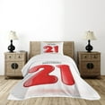 thumbnail image 4 of Ambesonne Saying Quilted Bedspread Set 2 Pcs, Teen Birthday Party, Twin Size, Charcoal Grey White, 4 of 5