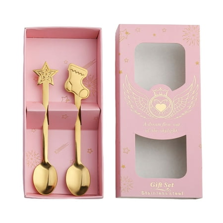 

Set of 2/4 Christmas Teaspoons Classic Xmas Flatware Set Stainless Steel Made Seasonal Party Supplies G