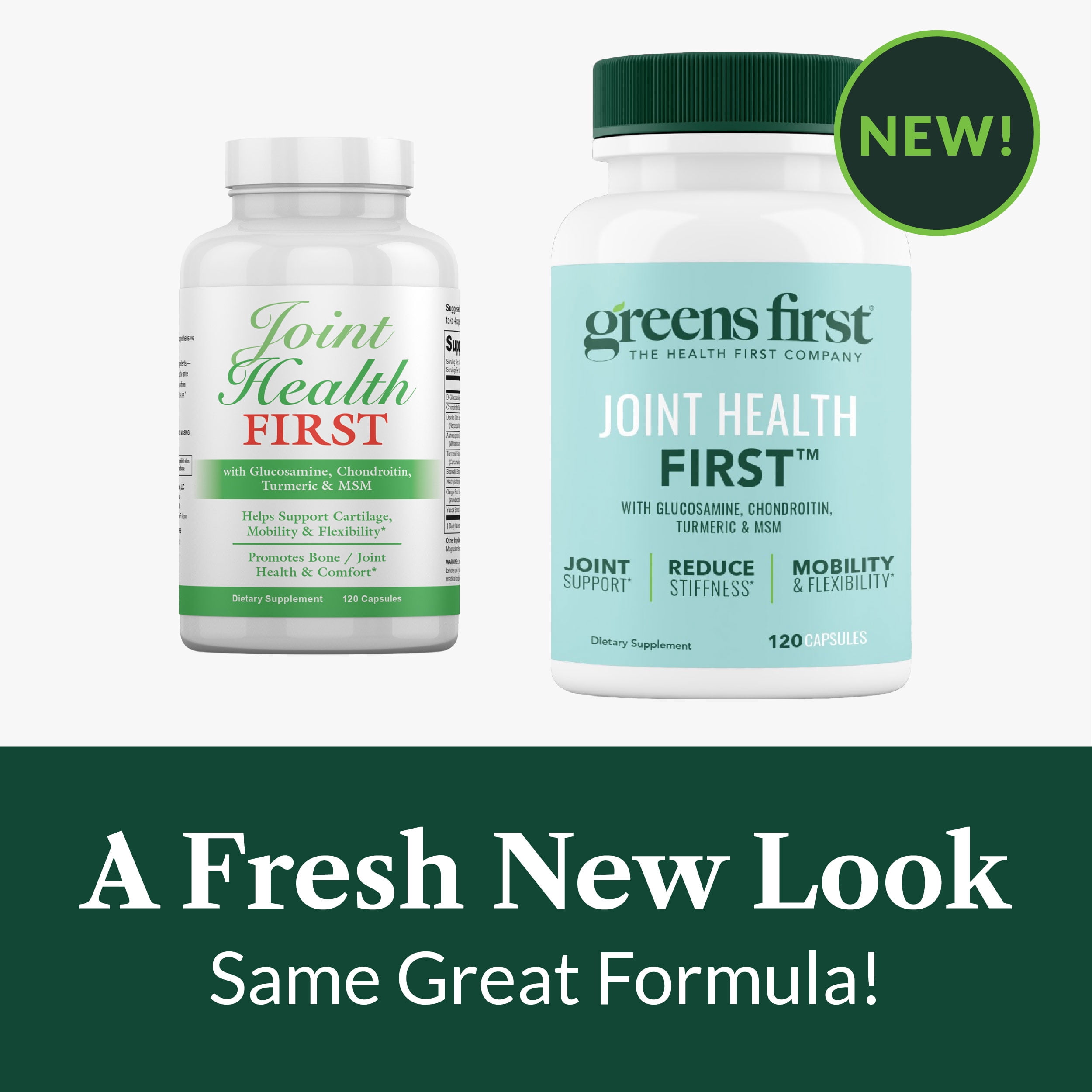 Greens First Joint Health First - Natural Joint Support Supplement with MSM, Turmeric, Ashwagandha, & Ginger - For Joint Support - Non-GMO/Dairy-Free/Gluten-Free (120 Softgels)