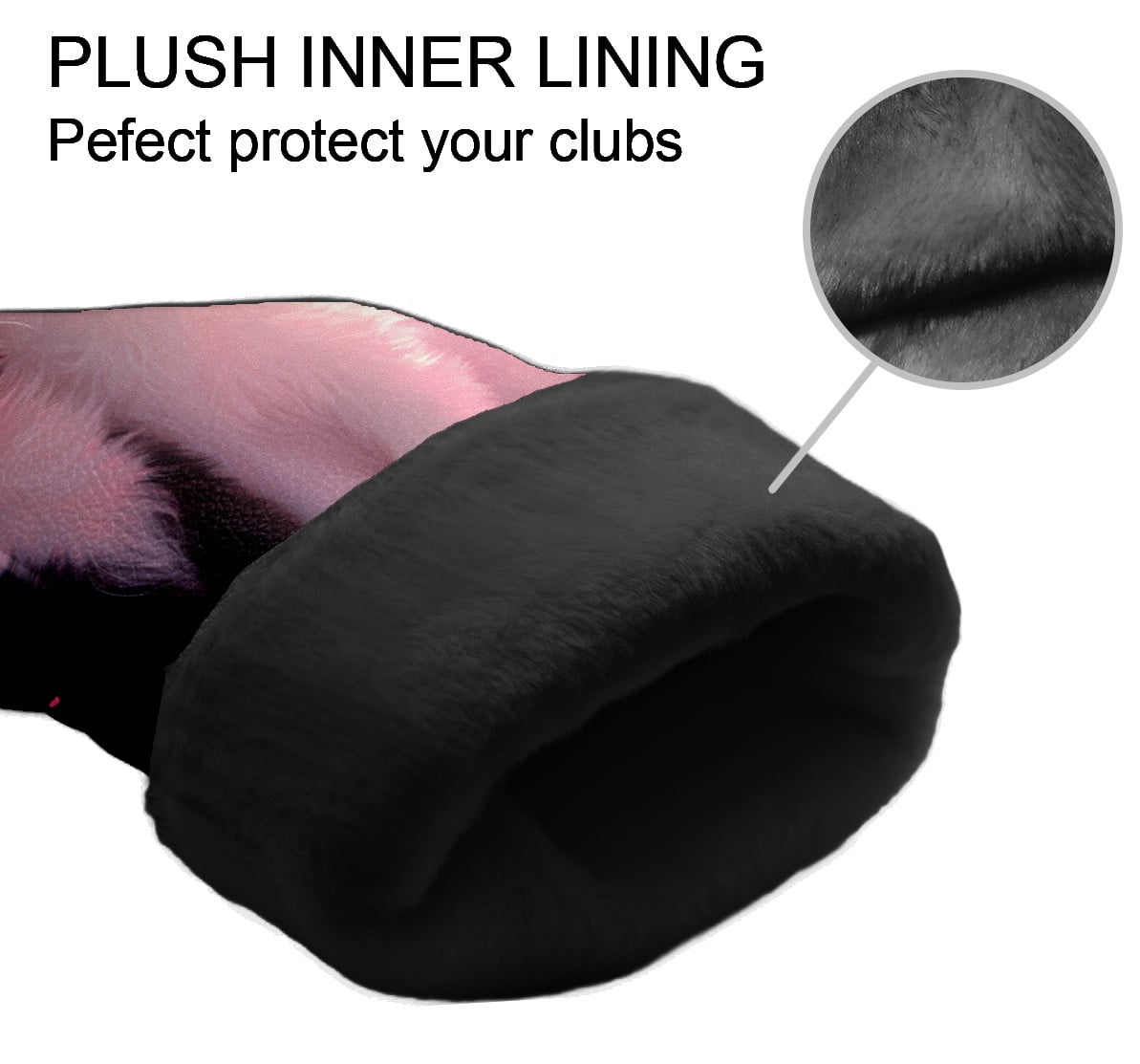 Golf Club Covers PU Leather Waterproof Head Covers for Fairway Woods Hybrids Black and White Cat
