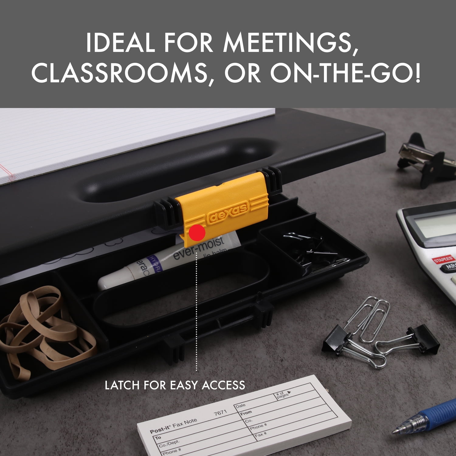 Dexas Clipcase Storage Clipboard with Handle, Set of Two, Black