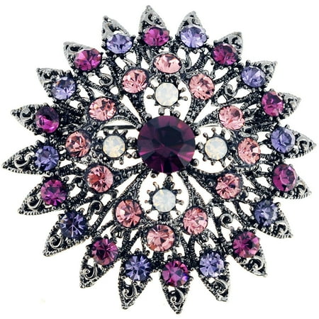 Amethyst Bar Pin - Amethyst Flower Bridal Wedding Pin Brooch and Pendant