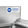 thumbnail image 6 of GRIDMANN 3 Compartment Stainless Steel Bar Sink, NSF Commercial Kitchen Underbar Sink, 6 of 7
