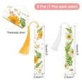 thumbnail image 2 of Uxcell 2packs Transparent Dried Flower Bookmarks for Women Reading, White Orange, 2 of 5