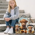 thumbnail image 2 of HUIACONG Sunflower Highland Cow Backpack and Lunch Box Set, 17 Inch Cute Kids School Bag, Spacious for School Supplies & Snacks, 2 of 7