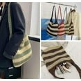 thumbnail image 6 of Kukuzhu Summer Hand-Woven Beach Straw Bag Women Fashion Large Stripe Travel Holiday Shoulder Bag Tote Bag, 6 of 6