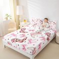 thumbnail image 3 of Manfei Western Ribbon Bow Bed Sheets 4pcs for Teens Female,Kids Girls Cowgirl Cow Print Boots King Sheets,Ultra Soft Home Decor, 3 of 5