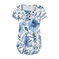 thumbnail image 4 of ICHUANYI Clearance Womens Casual Tops V- Neck Hide Belly Short Sleeve T- Cute Flowy Tunic Blouses(Light Blue, XL) ICHUANYI WER2023081002928, 4 of 7