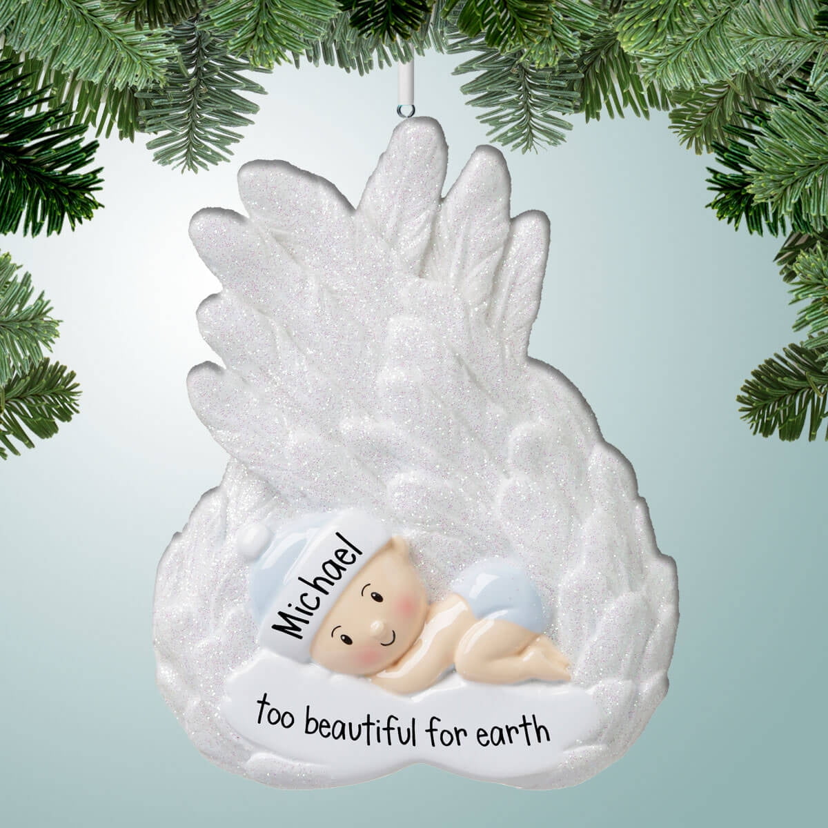 Boy Angel Personalized Christmas Ornament